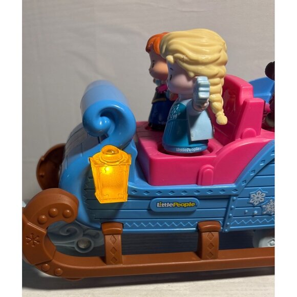 Disney Frozen Little People Sleigh Elsa Anna Kristoff Figures By Fisher-Price - Picture 6 of 10
